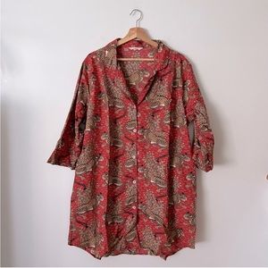 Printfresh Bagheera Leopard Jungle Cotton Nightshirt Women’s Plus Size 1X